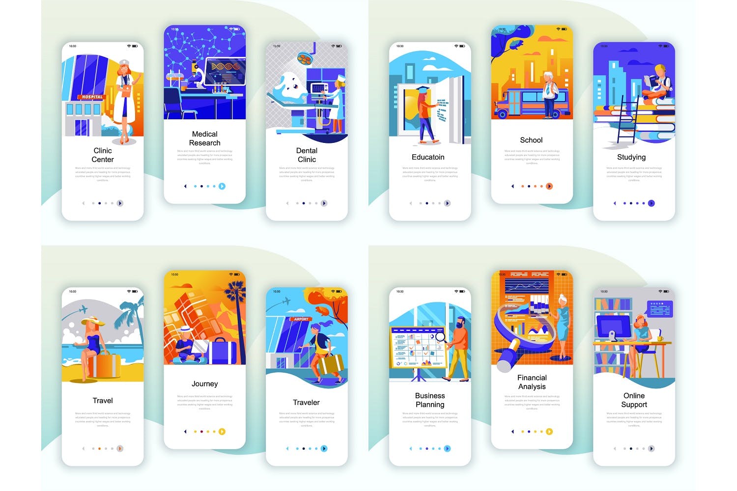 55+行业主题概念插画APP启动页引导页设计模板合集v2 BIG Collection Instagram Stories Onboarding Screen插图(5)