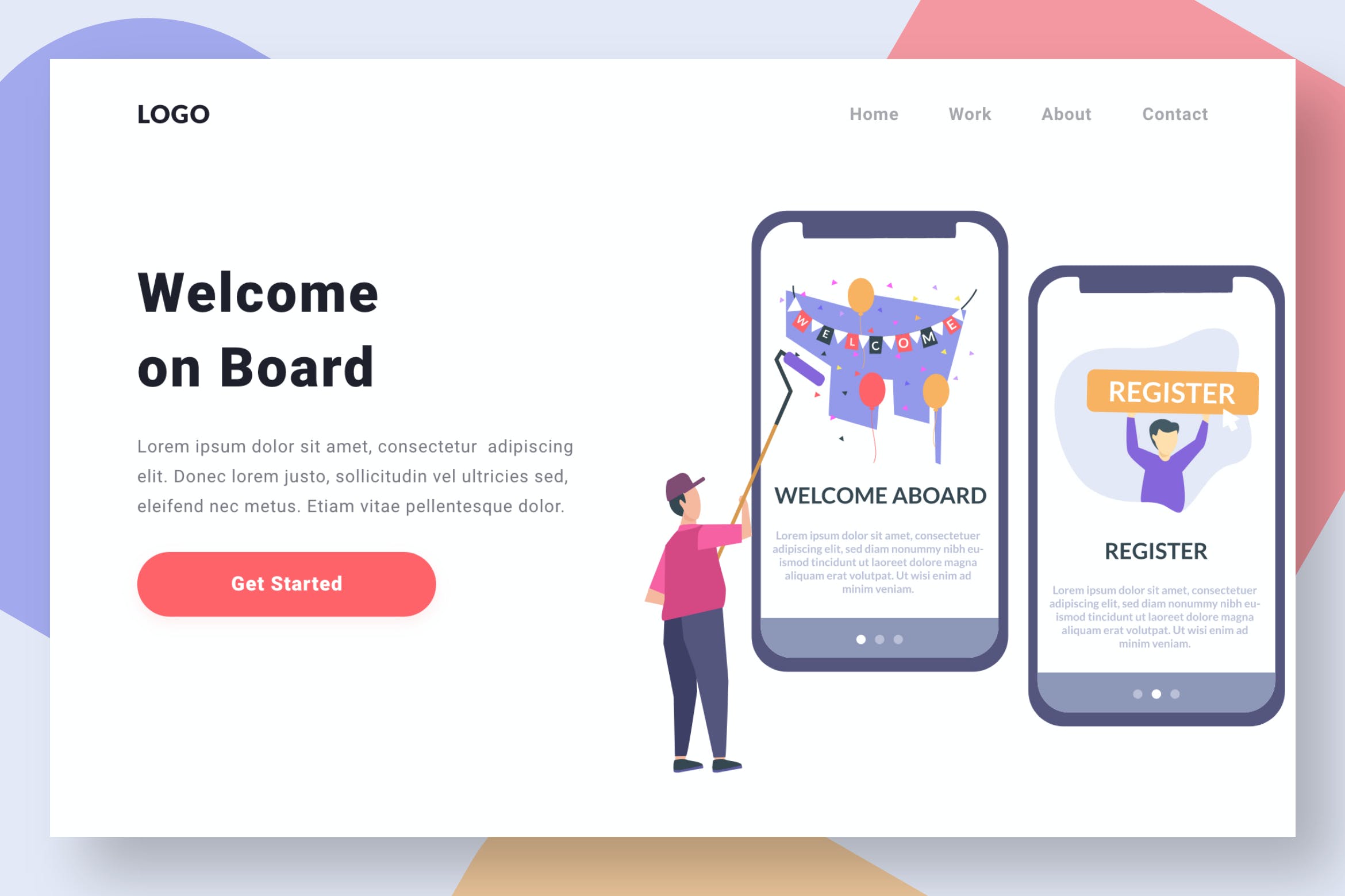 入职主题网站设计矢量插画素材 Onboarding Design插图