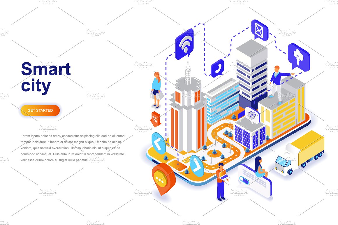 等距概念扁平风网站着陆页设计插画模板合集 Isometric Concept Flat Design插图(3)