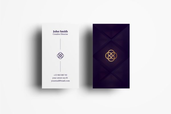 竖版印刷企业素材库精选名片模板v63 Business Card Template.v63