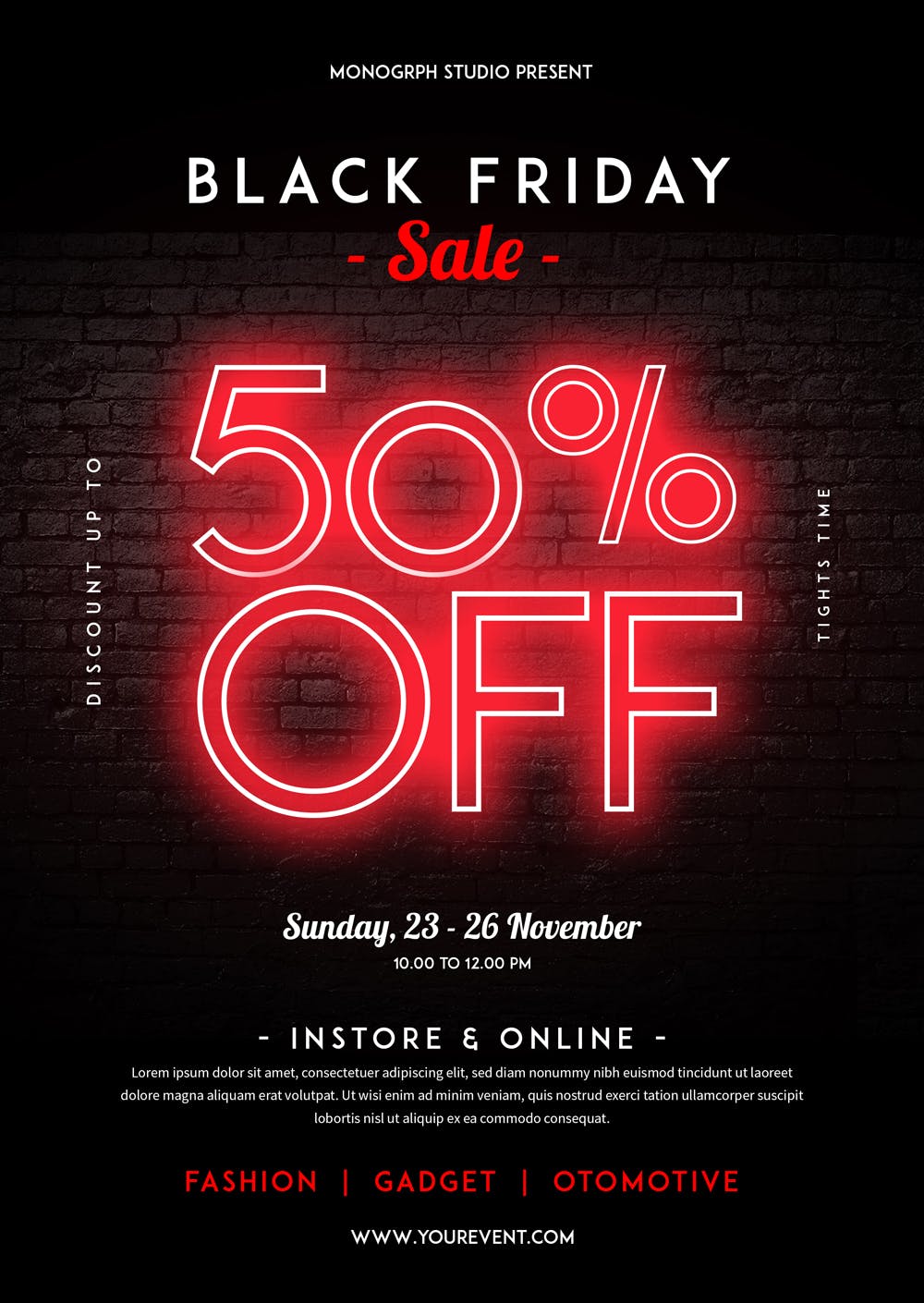 黒五购物节促销广告海报传单设计模板 Black Friday FLyer插图(1)