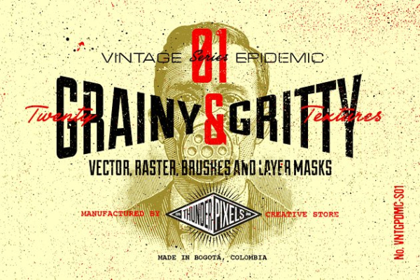 20款颗粒状复古风格纹理 20 Grainy &amp; Gritty Textures – VES01