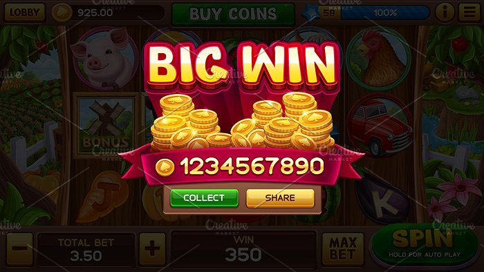 幸运的农场老虎机游戏UI套件插图(4)