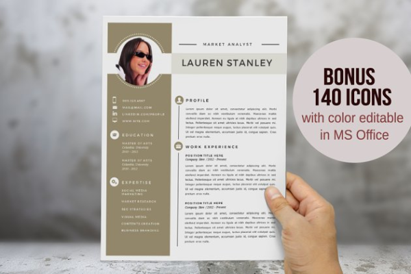 优雅的二合一简历模板 Elegant 2 in 1 Word resume template