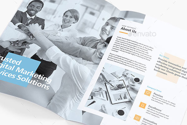 极简主义数字营销类杂志模板下载 Clean Digital Marketing Proposal[indd]