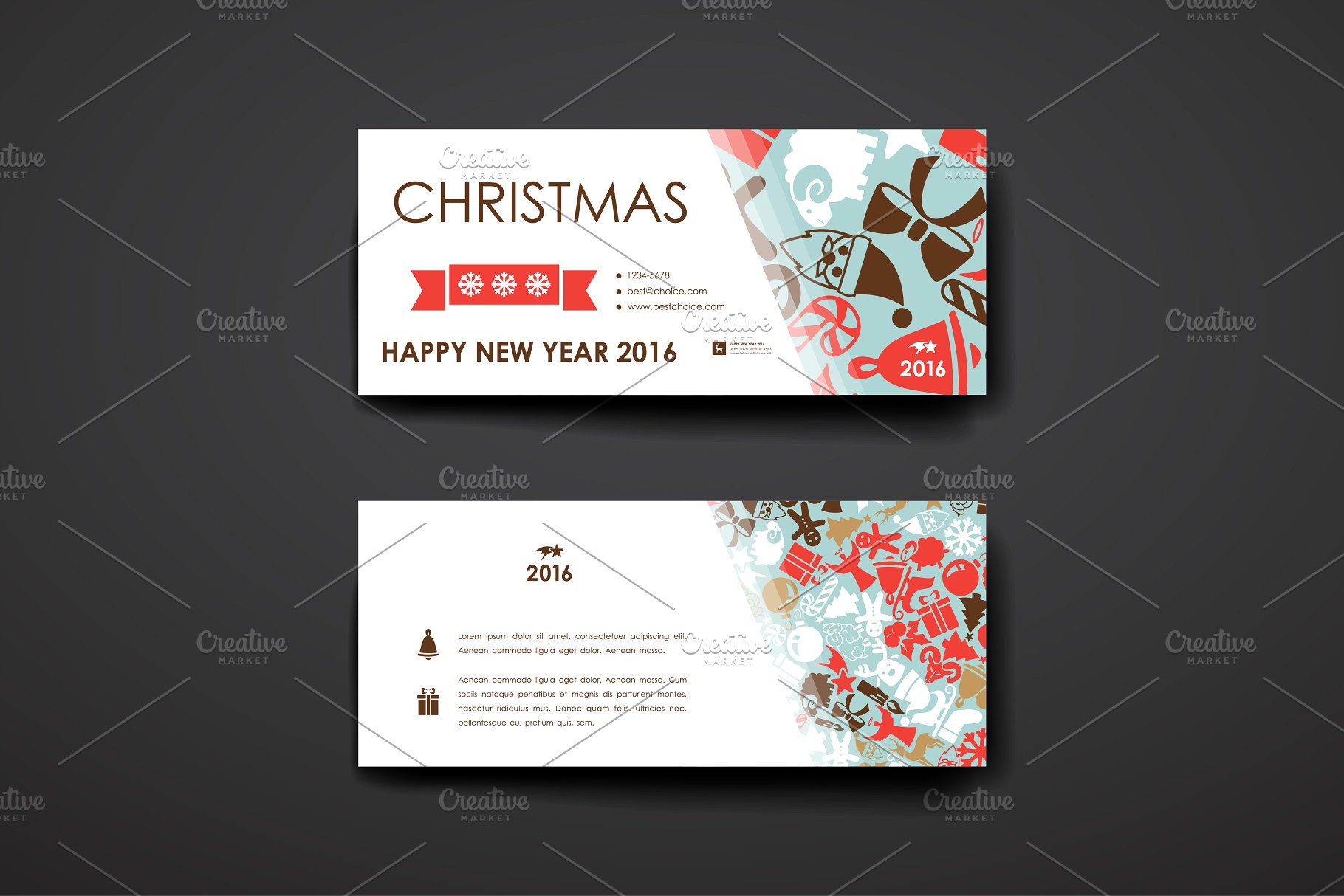 圣诞节主题小册子模板 Merry Christmas Brochures插图(25)