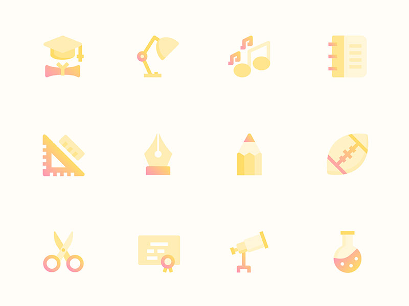 30 枚渐变学校元素图标素材之家精选sketch素材