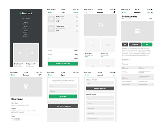 Ecommerce Wireframe Kit素材之家精选sketch素材