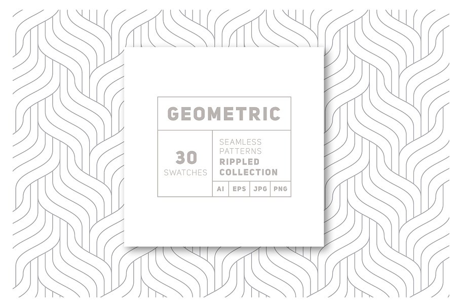 几何无缝波纹图案纹理 Rippled Seamless Patterns Bundle v.1插图