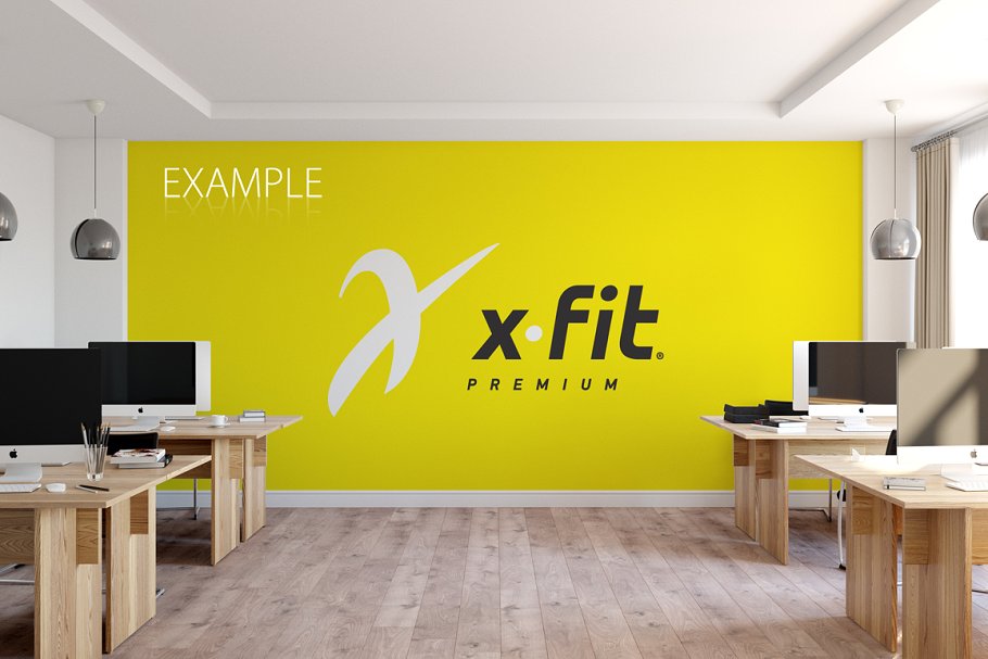 办公室墙纸设计样机模板合集 OFFICE Interior Wall Mockup Bundle插图(15)