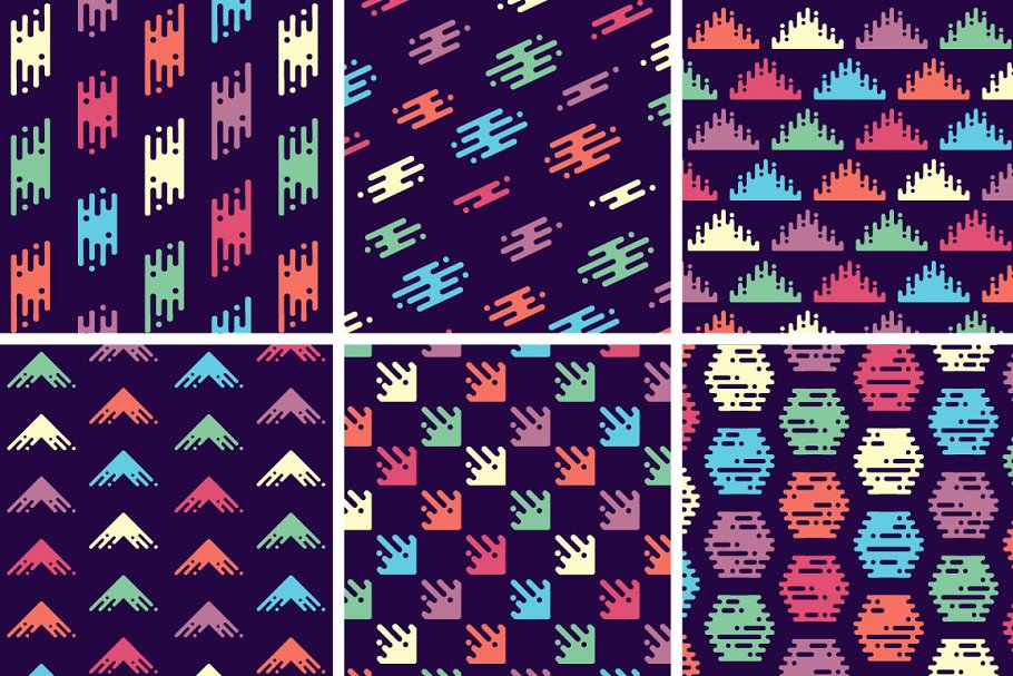 醒目复古创意图案纹理 Liquid Repeat Patterns插图(8)