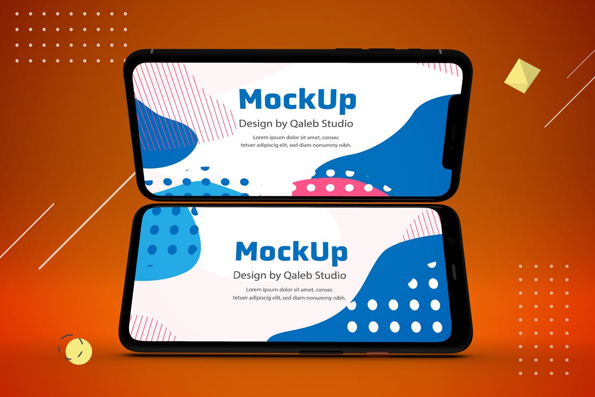 iOS&Android应用UI设计演示素材库精选样机模板 Abstract IOS & Android Mockup V.2插图(5)