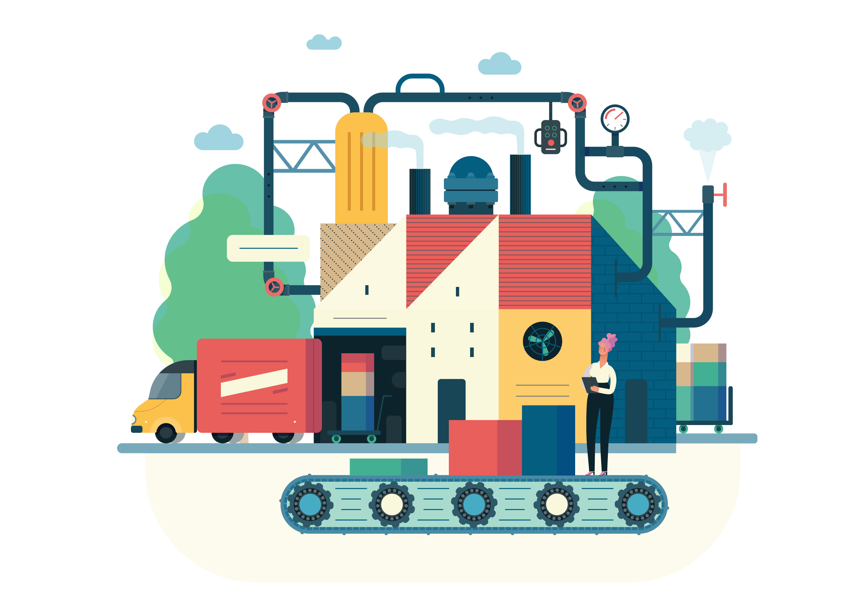 互联网多种商业业务概念扁平化插画下载[Ai]插图(13)