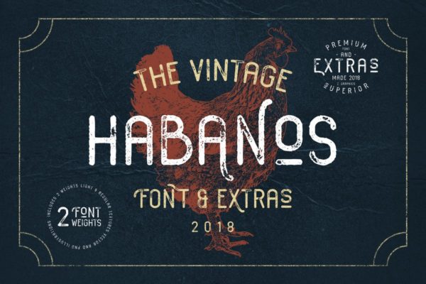 经典复古英文字体 Habanos Retro Font