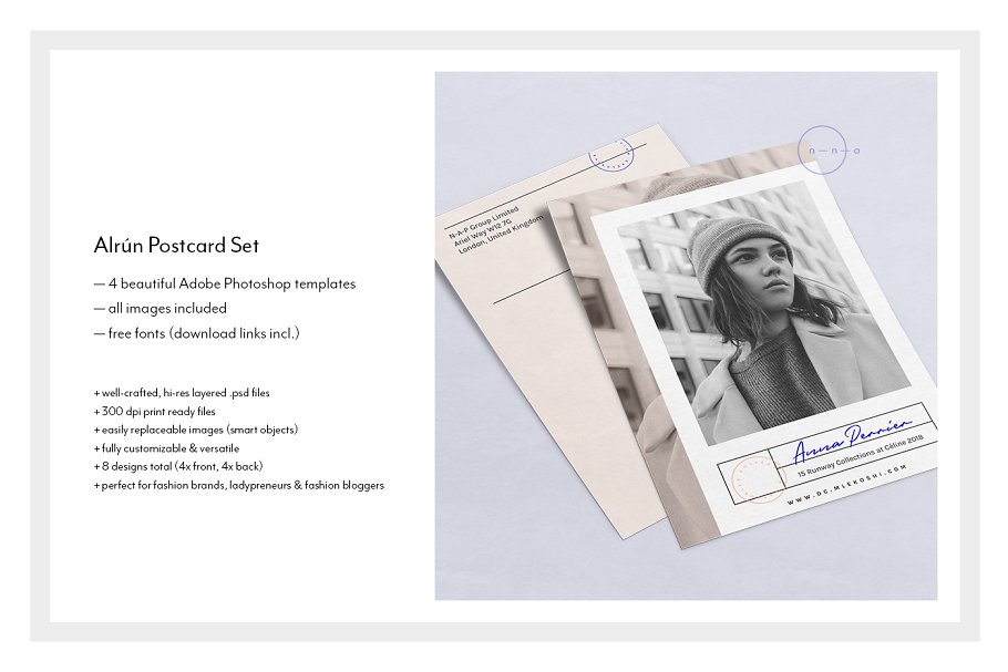 时尚生活品牌宣传小册子传单模板 Set of Postcard Flyers • Alrún插图(1)