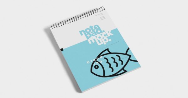 活页记事本封面图案设计效果图样机 Ringed Notepad Mockups