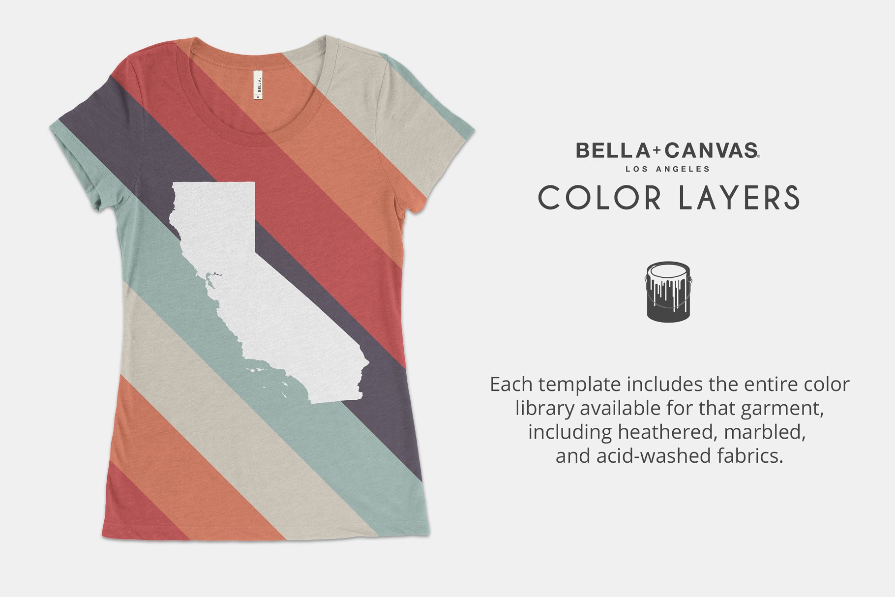 女性T恤样机模板 Bella Canvas 8413 Triblend Mockups插图(4)