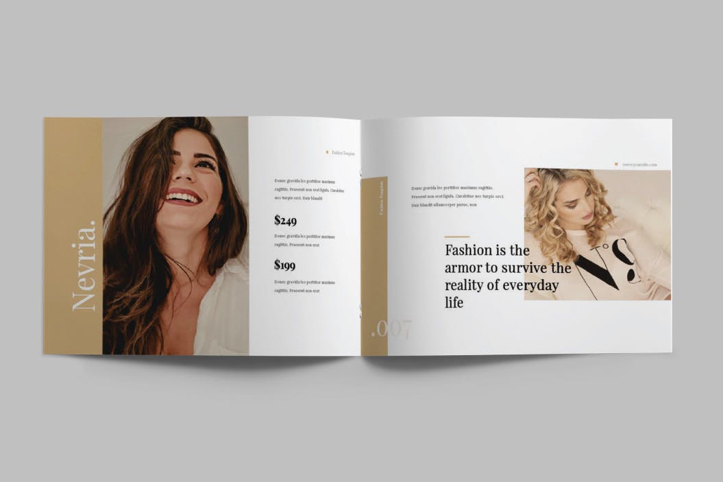 A5横版产品目录Lookbook设计InDesign模板 NEVRIA – A5 Landscape Lookbook template插图(3)