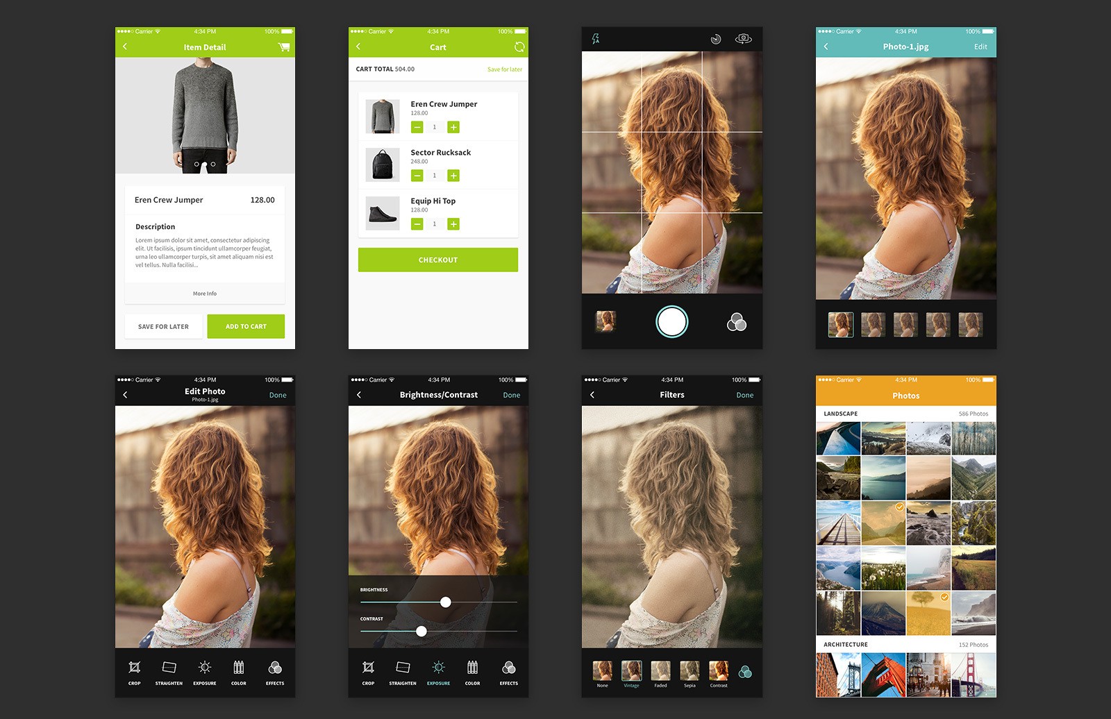 iOS&Android 移动应用 UI 套件组合 Hue – 44 Screens for iOS App Design [PSD, Sketch]插图(5)