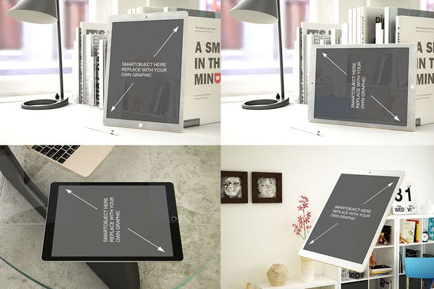 真实场景平板电脑设备演示样机 Tablet Mockup – 9 Poses插图(2)