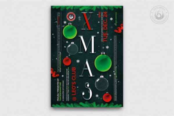 圣诞节平安夜活动主题海报传单设计模板v13 Christmas Eve Flyer Template V13