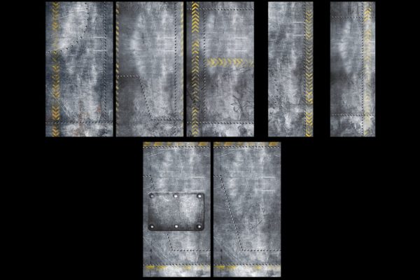 磨损做旧风格金属面板纹理素材包 Grunge Metal Plates Set (Set of 7)