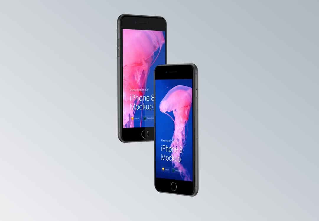 超级主流桌面&移动设备样机系列：iPhone 8 苹果智能手机样机 [兼容PS,Sketch;共3.72GB]插图(8)