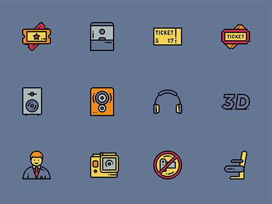 110 枚多彩电影元素图标素材之家精选sketch素材