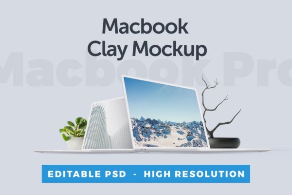 MacBook笔记本电脑屏幕演示素材库精选样机 Macbook Clay Mockup