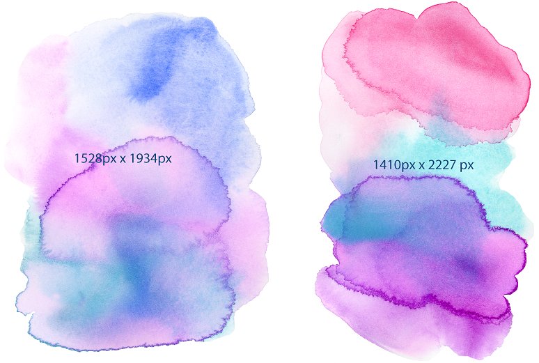 多彩水彩墨水混合背景 Watercolor Background Shape插图(1)