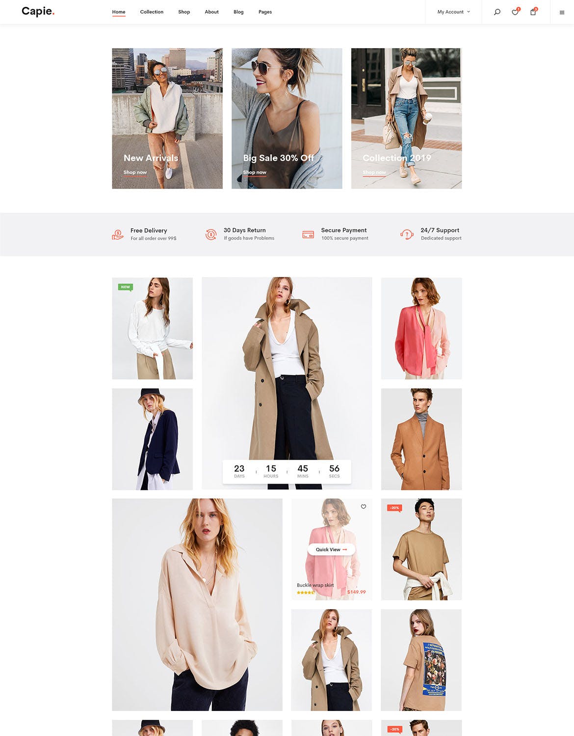简约时尚设计风格电商网站设计PSD模板 Capie | Minimalist eCommerce PSD Template插图(13)