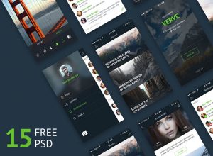 社交类应用 UI 套件Verve UI Kit（PSD模板）