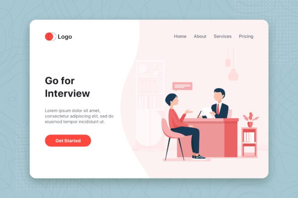 求职招聘人力资源主题素材库精选概念插画设计素材v2 Job Search Human Resources Recruitment Career