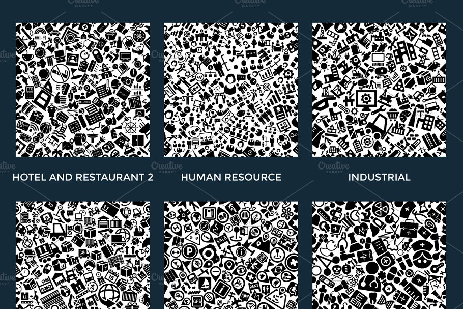 72个主题图标图案纹理 72 Glyph Icon Patterns插图(3)