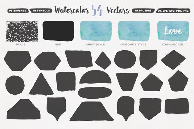 水彩设计素材大杂烩[笔刷/图案/图层样式/符号] AquaFlow Watercolor Generator插图(2)