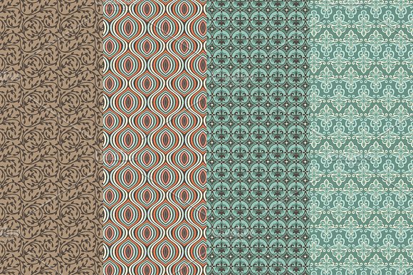 12款复古风格无缝矢量纹理 12 vector vintage seamless patterns插图(1)