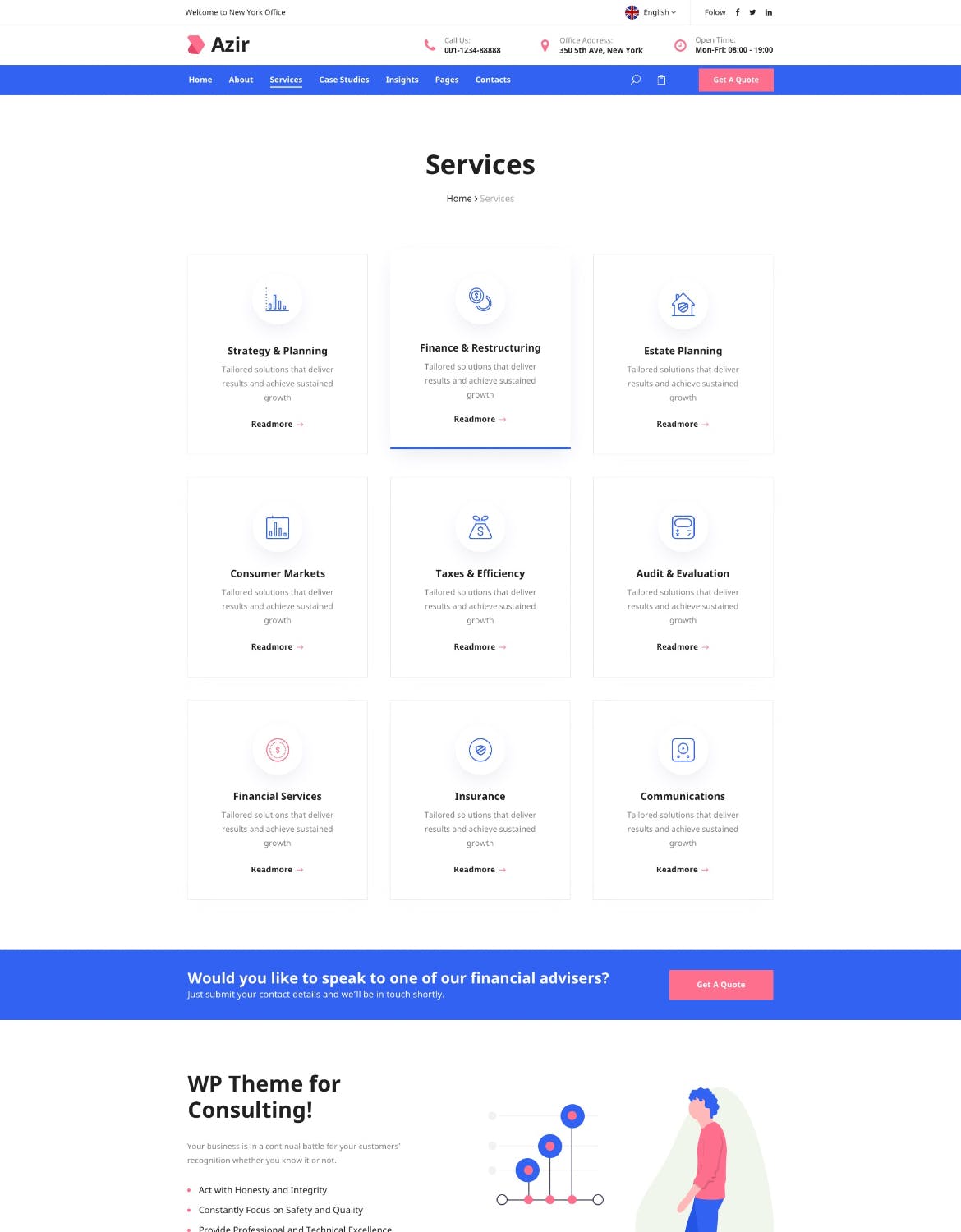 金融财务咨询企业网站设计SKETCH模板素材 Azir | Consulting Finance Sketch App Tempate插图(7)