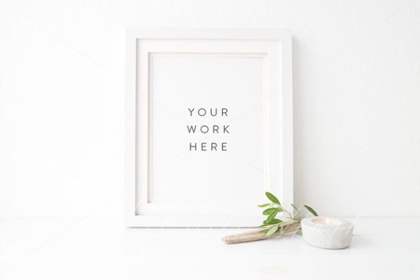 8×10″绿植艺术框架模型样机 Art frame mock up – botanical