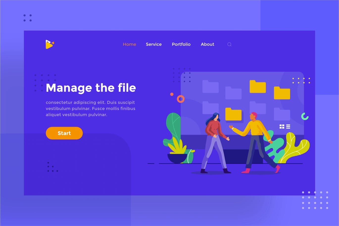 文件夹&文件管理素材库精选概念插画设计素材v1.2 Manage the file and folder illustration 1.2插图