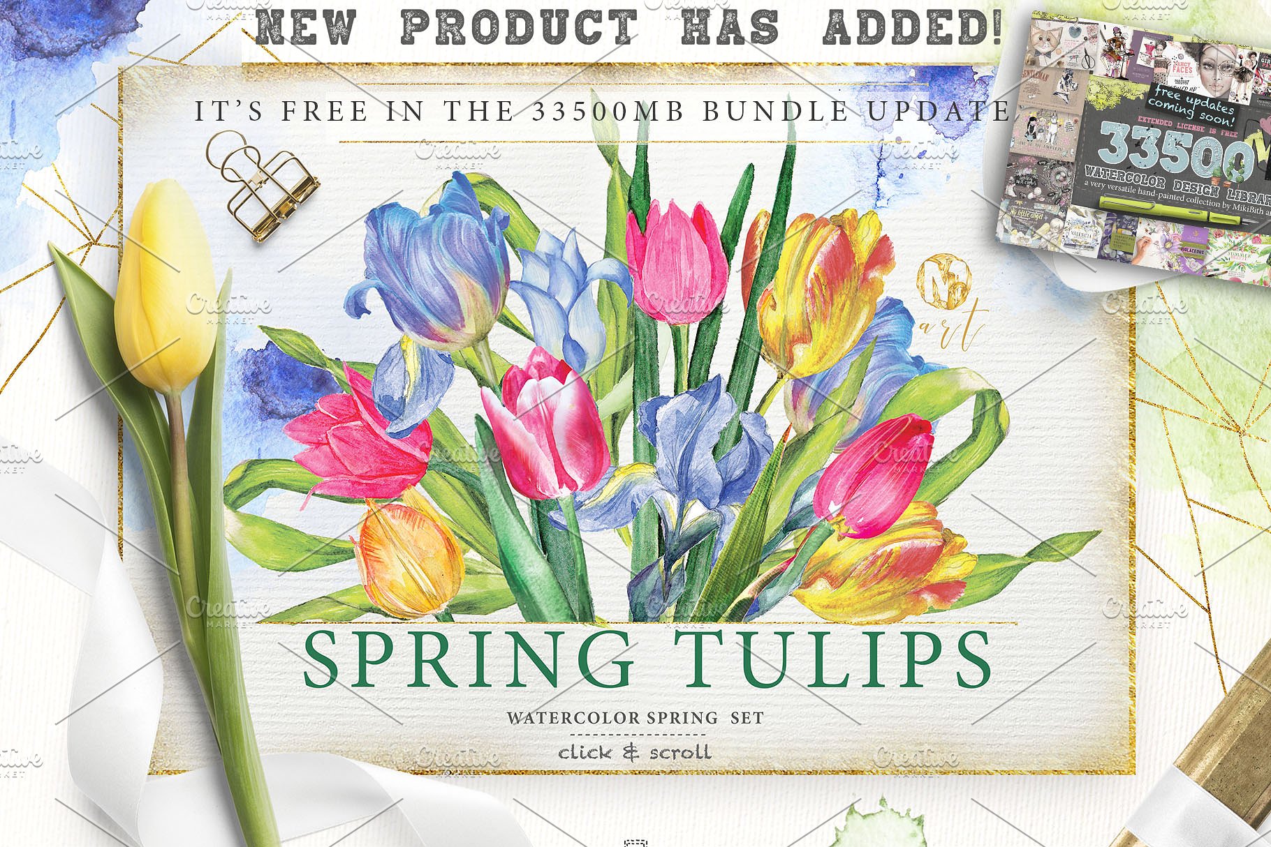 春季郁金香剪贴画 SPRING TULIPS插图(6)