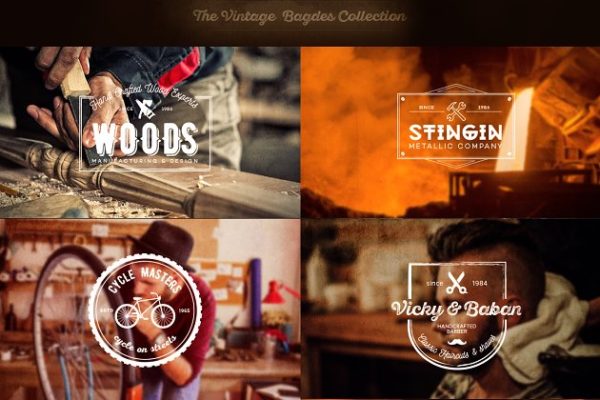 10款复古系列服装、广告或室内装饰徽章 10 Vintage Badges Collection