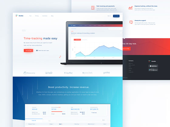 Kanbio 着陆页素材之家精选sketch素材