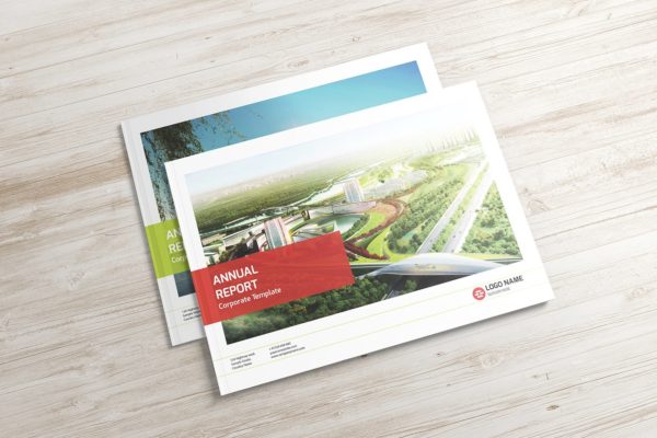 A4规格企宣画册样机模板 A4 Landscape Catalog Mockups v.2