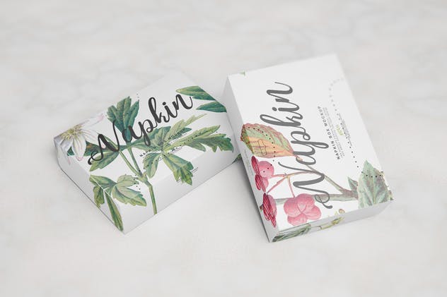 餐巾纸盒包装样机 Napkin Box Mockup插图(14)