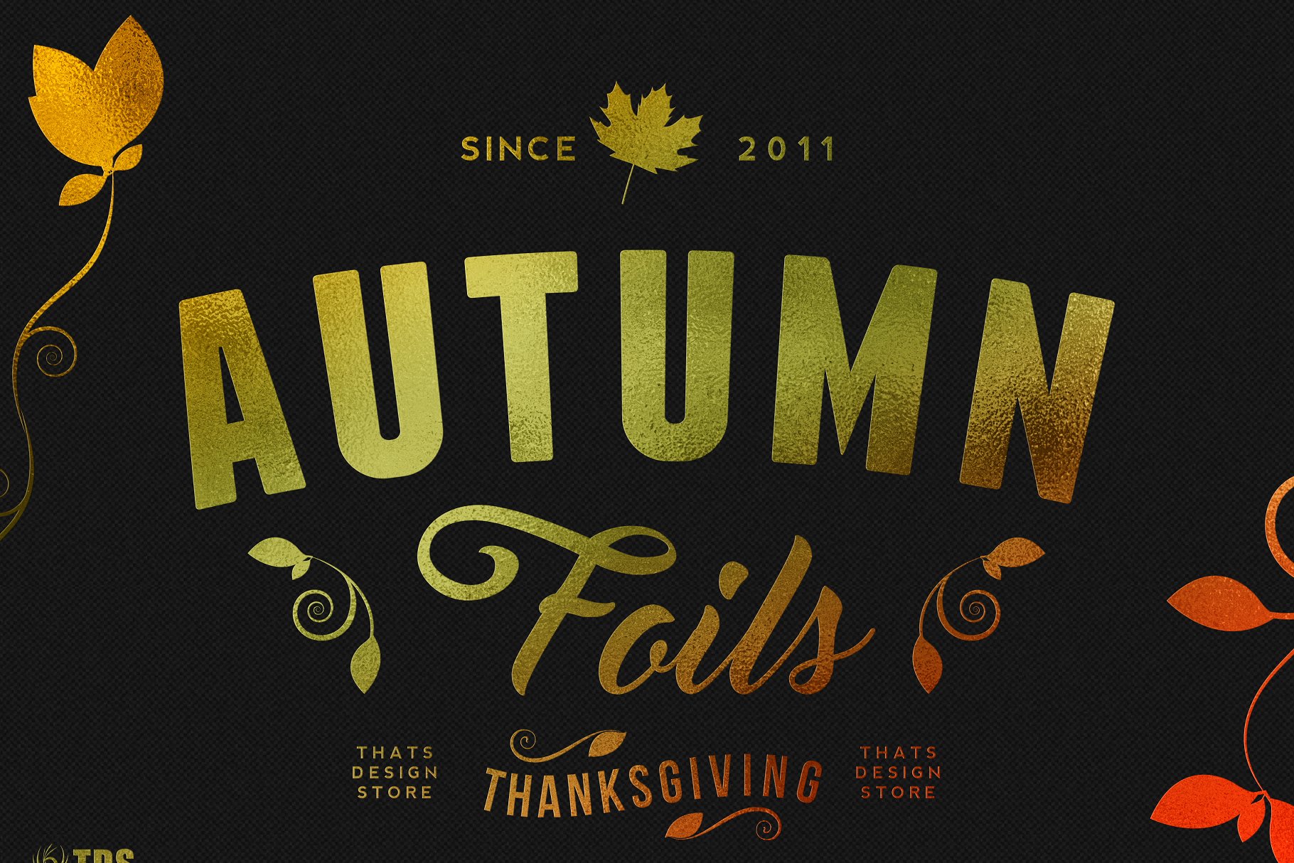 12秋季箔纹理+智能PSD模板 12 Autumn Foil Textures + Smart PSD插图(10)