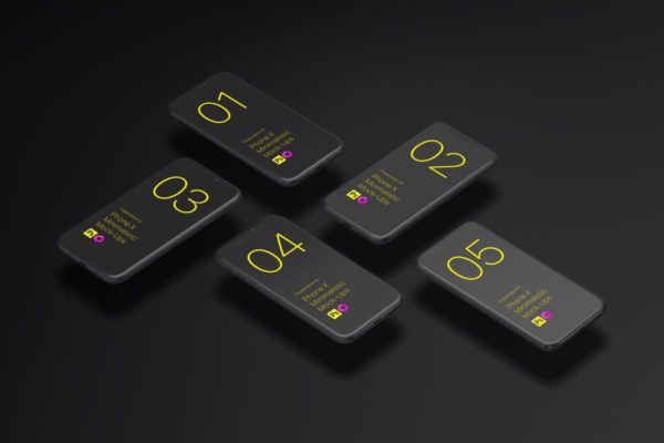 极简主义iPhone X样机模板 Phone X Minimalistic Mock-Ups