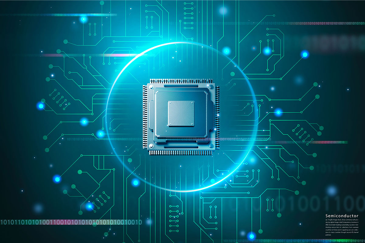 半导体芯片科技创新海报psd模板插图