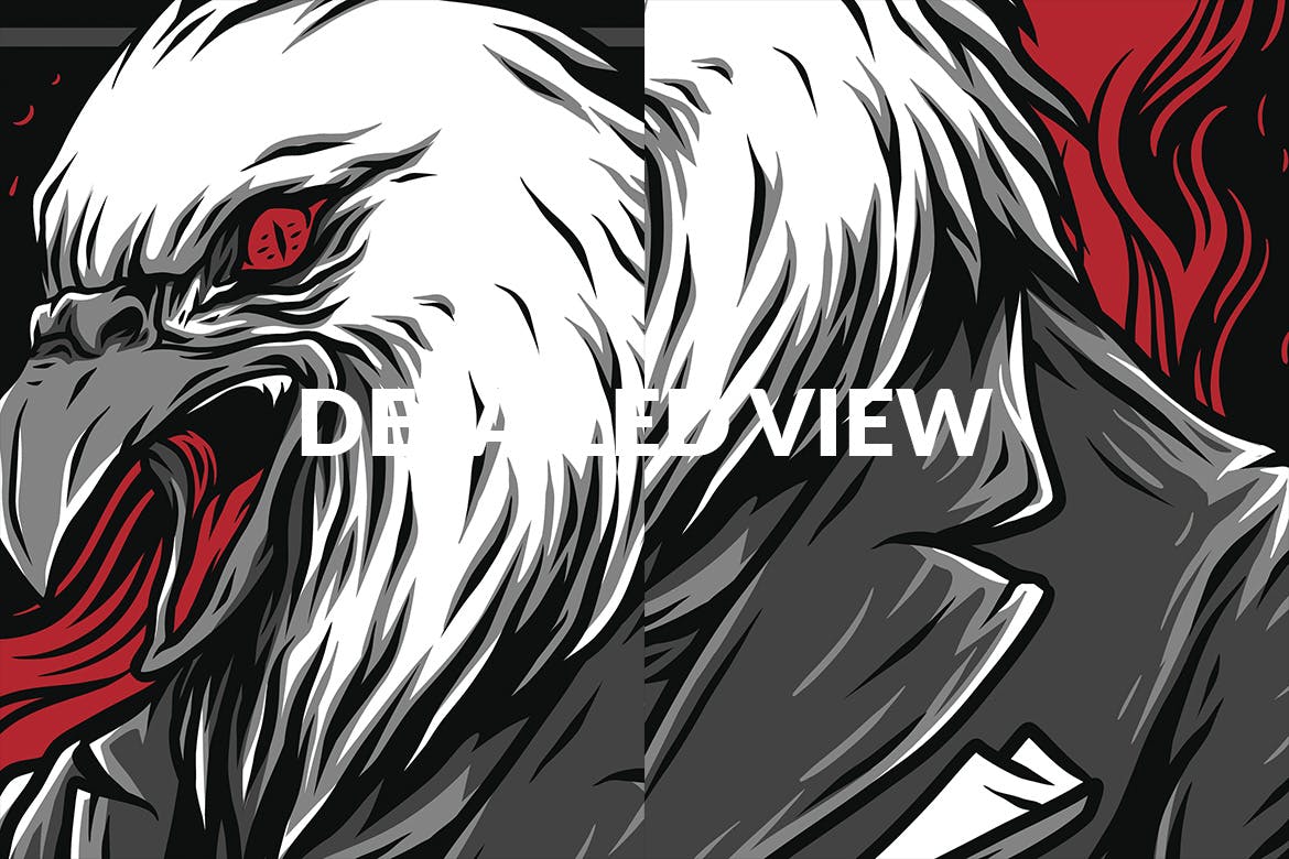 黑暗猎鹰潮牌T恤印花图案素材库精选设计素材 Dark Hunter插图(4)