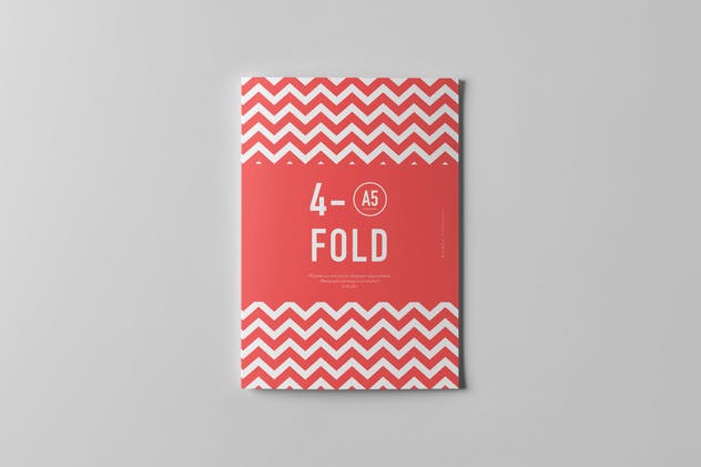四折页A5规格画册传单样机模板 Four-Fold A5 Brochure Mock-up插图(6)