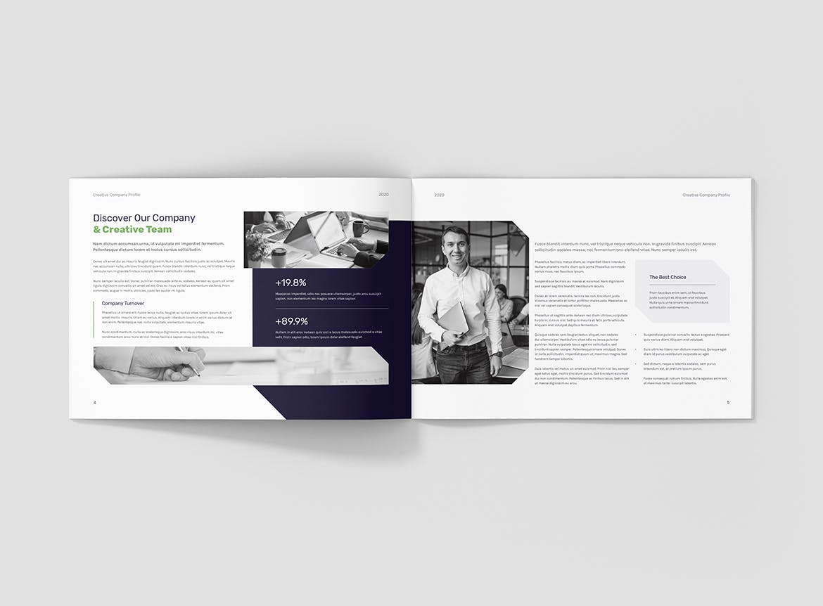 创意多用途横版设计风格企业公司画册排版设计模板 Creative Multipurpose Company Profile Landscape插图(3)